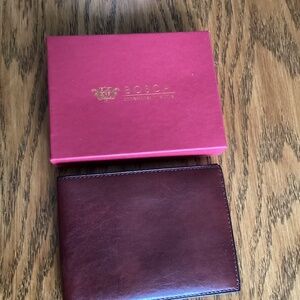 Bosca 1911 Leather Bifold Wallet Men’s Slim Card ID Slot Classic NEW *FLAW* *NEW